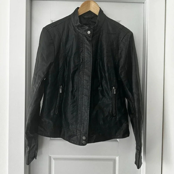 Bernardo Jackets & Blazers - Bernado Faux Leather Biker Moto Jacket Large